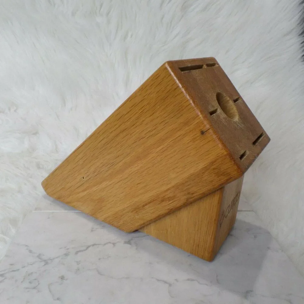 CUTCO Knife Block 7 Slot Honey Oak Made in USA